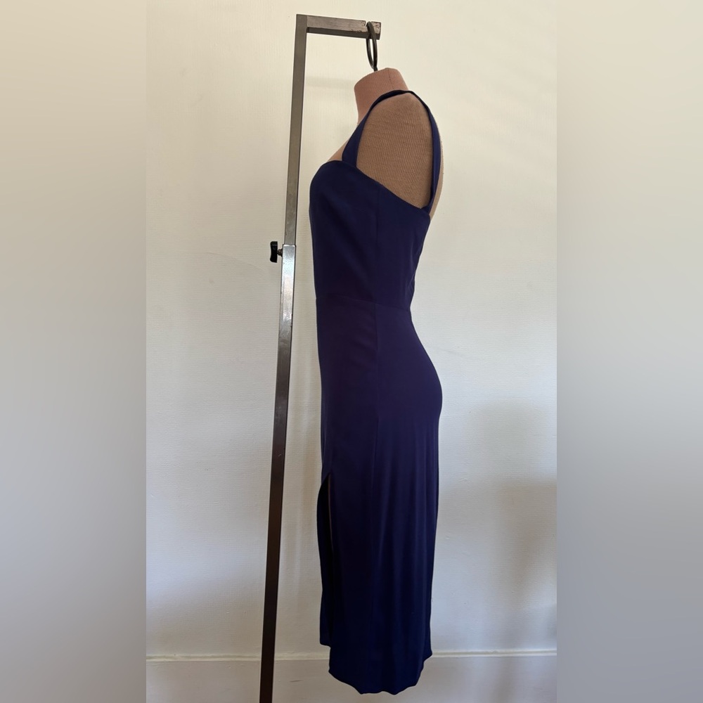 Reformation Blue Sheath Midi Dress with Slit - Picture 2 of 3